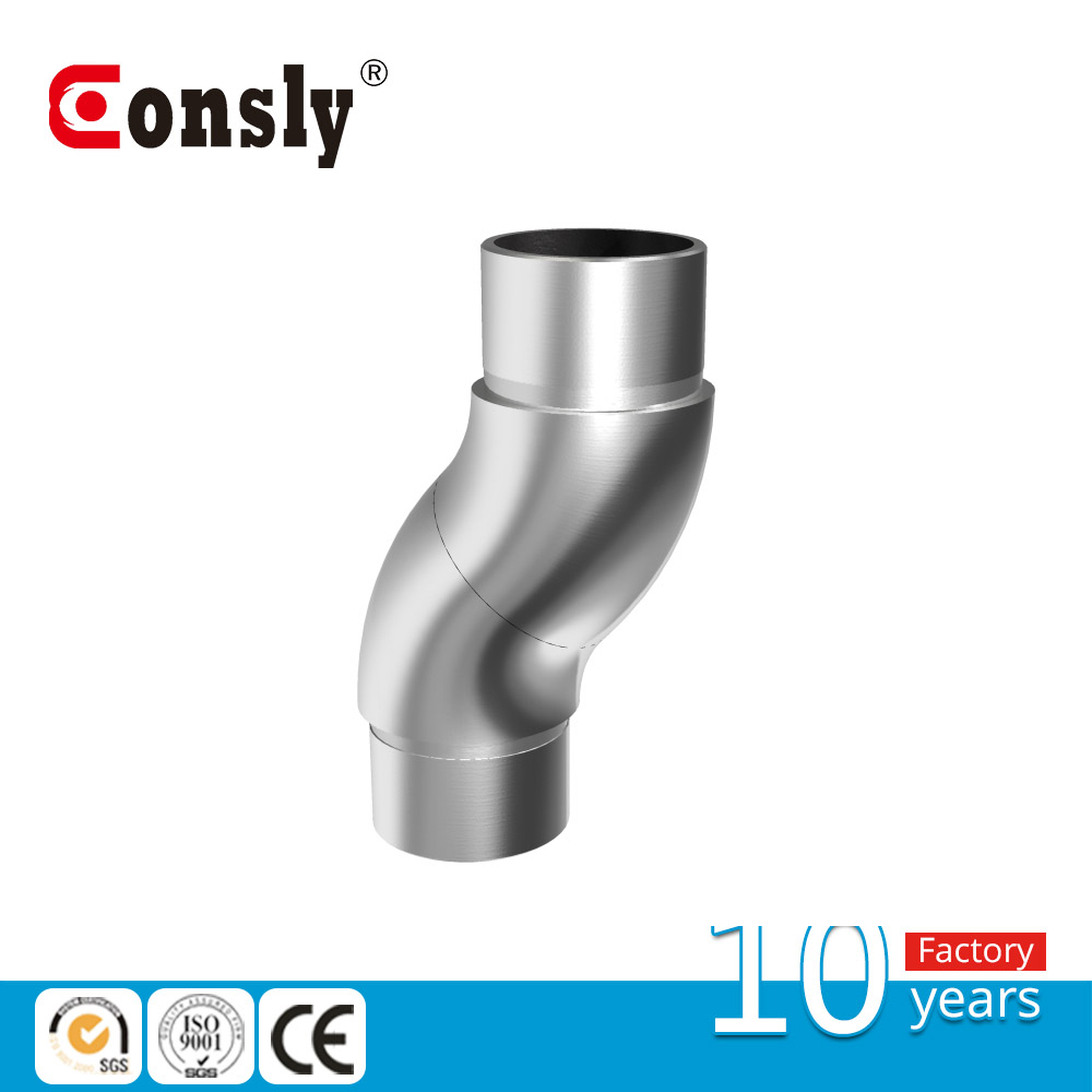 Handrail Fitting Welding Stainless Steel Tube adjustable Elbow