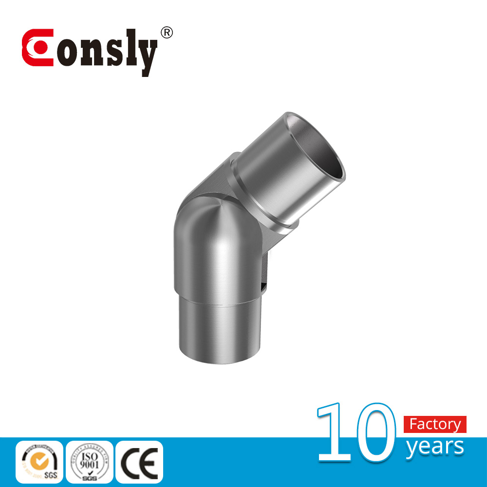0-270 degree stainless steel adjustable flush angles/handrail elbow