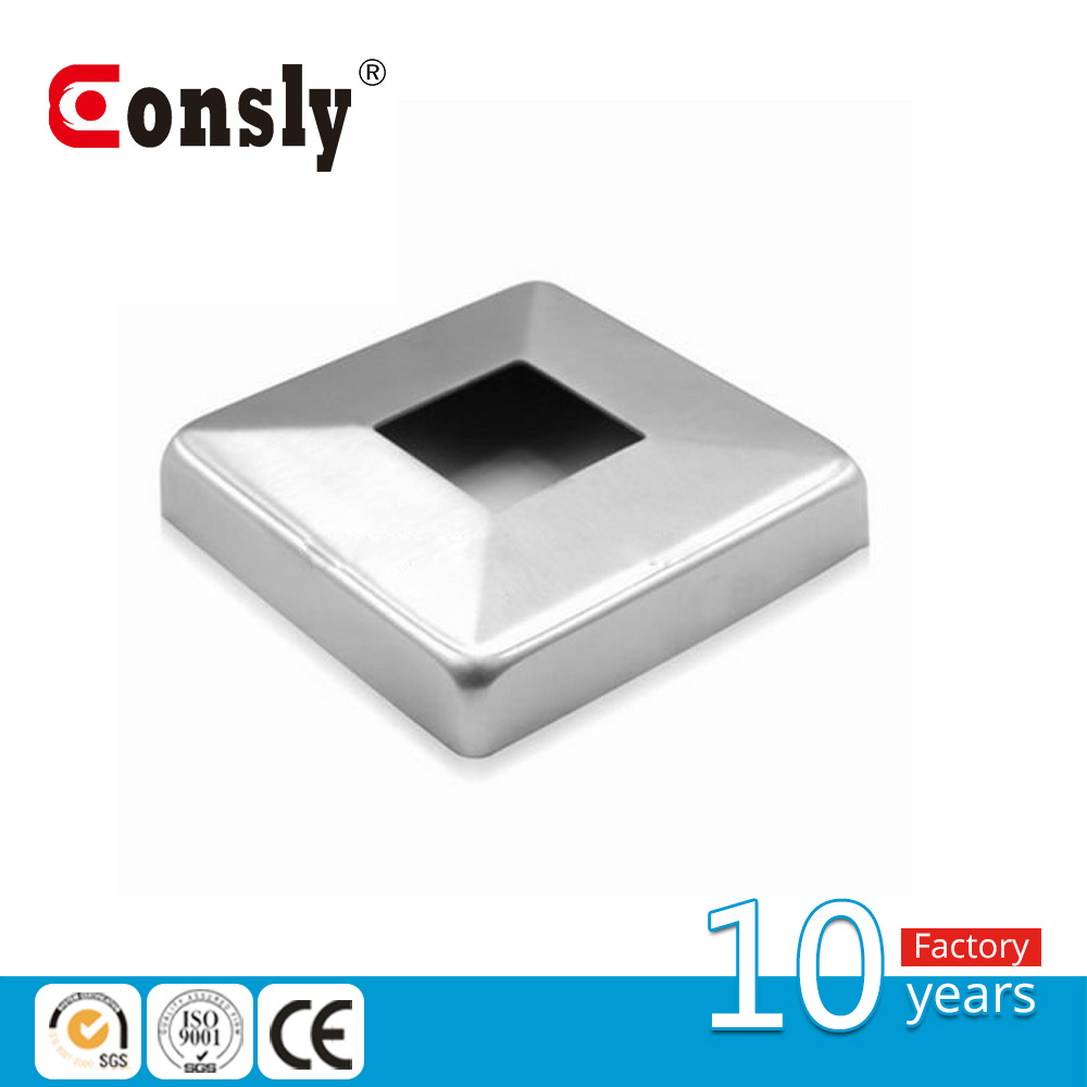 Punching square stainless steel handrail end cover