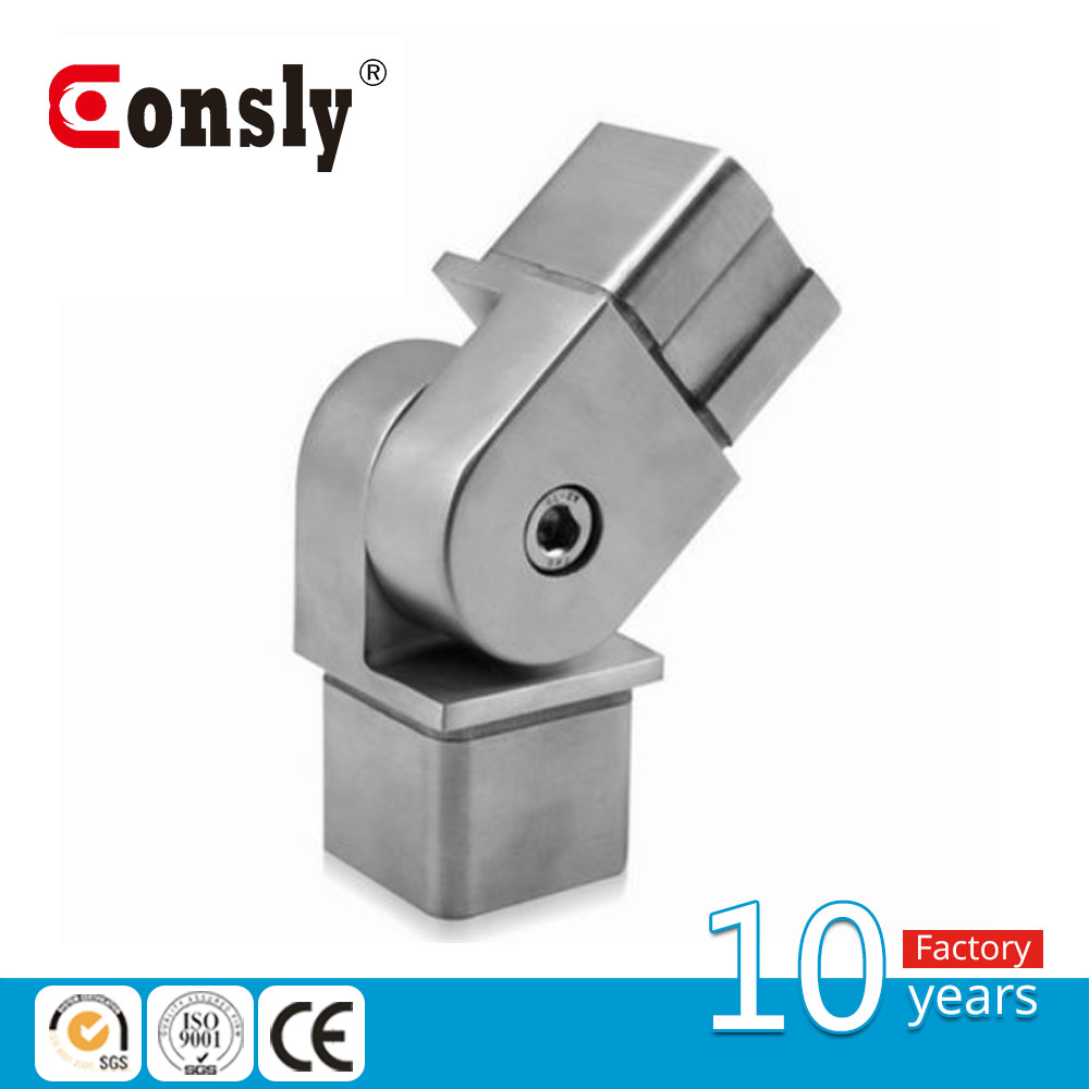 stainless steel Handrail Fitting adjustable square elbow 40*40 mm