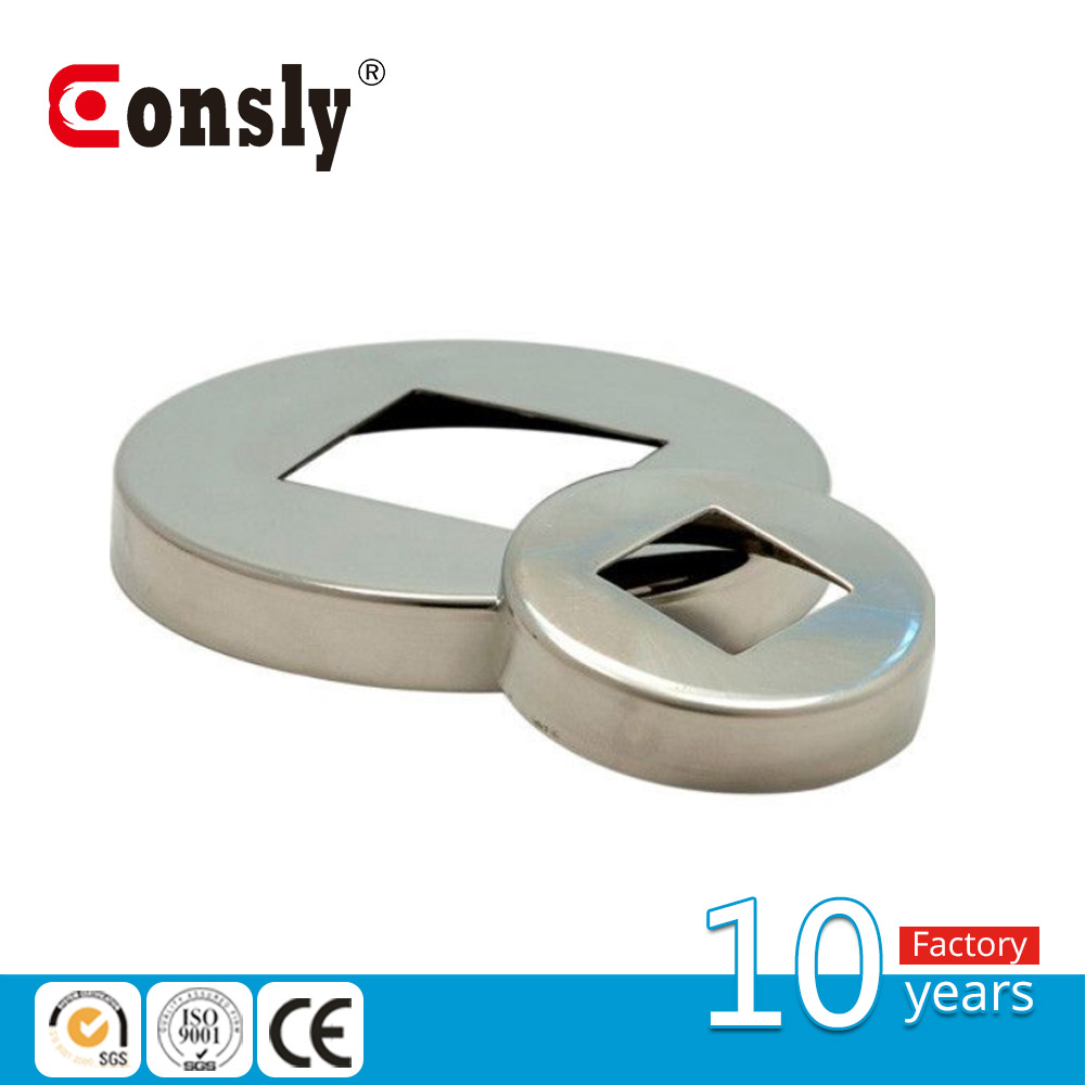 Stainless steel round end cap for square pipe