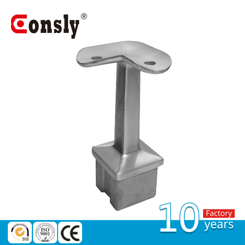 Stainless steel square tube support bothway handrail for stair railing